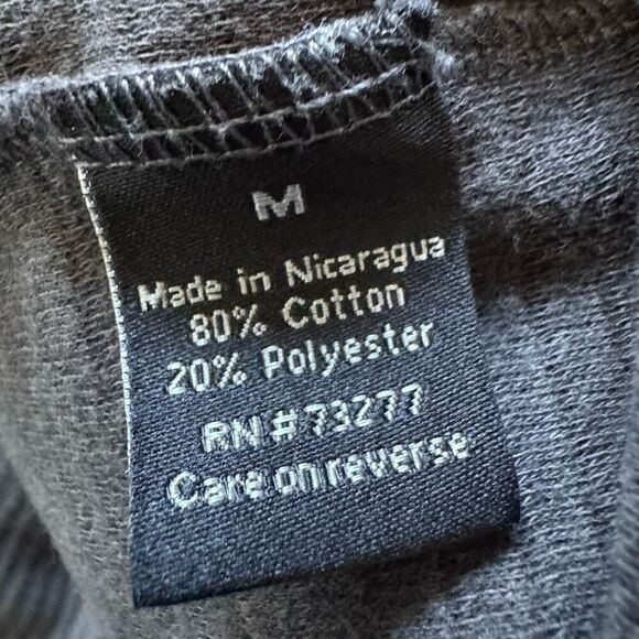 Apt 9 Grey/Black V-Neck Long Sleeve Shirt Size Medium Cotton Polyester Blend - Picture 9 of 11